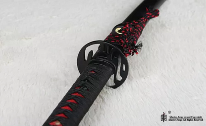 Black Folded Steel Blade Japanese katana Sword Battle Ready Full Tang Sharp