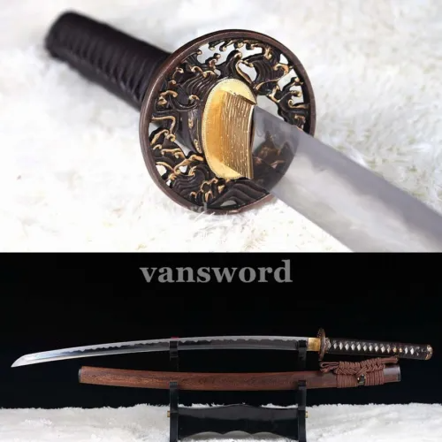 Shihozume clay tempered laminated Polished Hamon Japanese samurai katana sword