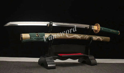 Honsanmai Clay tempered Japanese Samurai Katana Sword Full Tang Hand Carved Saya