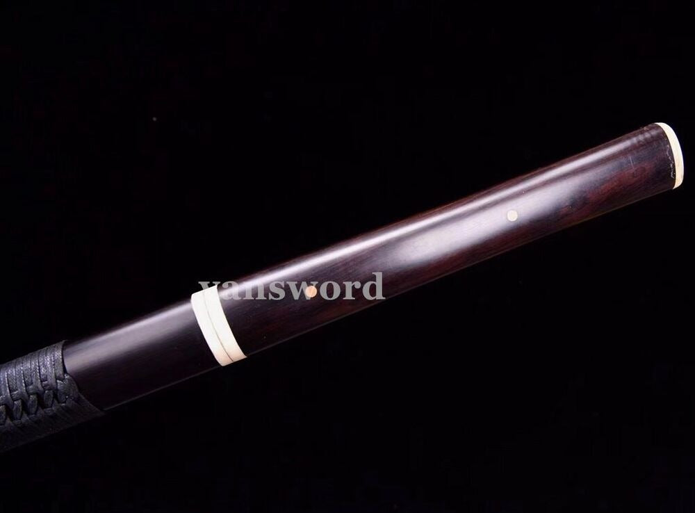 T10 Steel Clay Tempered Chinese Tang Dynasty Jian Shirasaya Ebony Saya