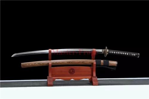 Japanese Abrasive Katana Clay Tempered Real Choji Hamon T10 Steel Sword Sharp