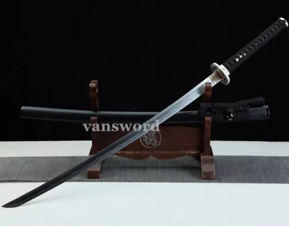 Handmade Japanese Samurai T10 Steel Clay Tempered Katana Sword Full Tang Real.