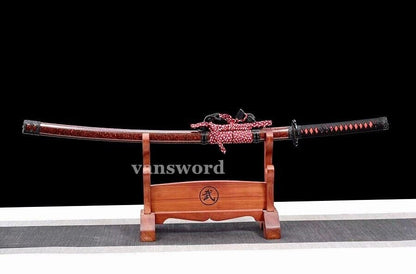 1095 Carbon Steel Clay Tempered Japanese Sword Battle Ready Tachi Real Hamon.