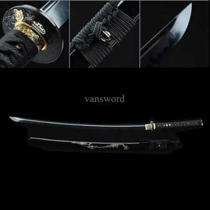 T10 Steel Clay Tempered Japanese Hand Forged Katana Samurai Full Tang Sword