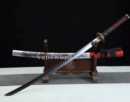 Handforge T10 Steel Clay Tempered Steel Japanese Katana Sword Samurai Sharp