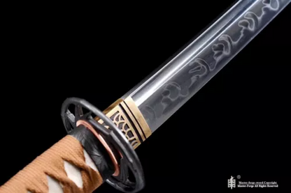 Hand forged T10 Clay Tempered Top Choji Hamon Japanese Samurai Sword Real