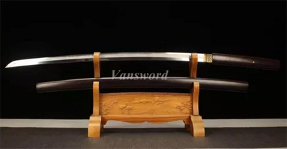 Hand Forged Japanese Shirasaya Sword Clay Tempered T10 Steel Battle Ready Sharp