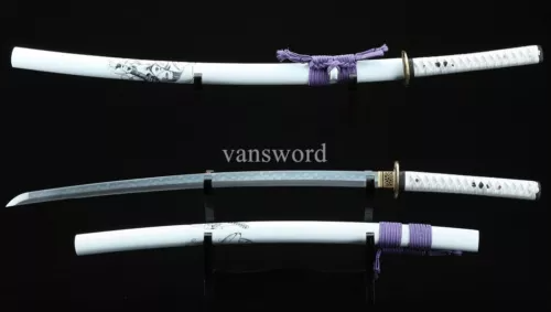 Handmade Clay Tempered T10 Steel Japanese Samurai Katana Real Weapon Sword