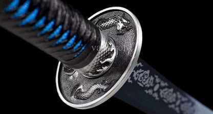 1095 High Carbon Steel Chinese Dao Sword Blue Blade Real Battle Ready Sharp.