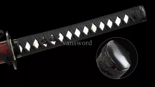 Japanese Katana Damascus Folded Steel Samurai Sword Full Tang Battle Ready Sharp