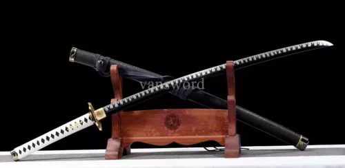 Japanese Samurai Katana 1095 High Carbon Steel Black Blade Sword Sharp Battle.