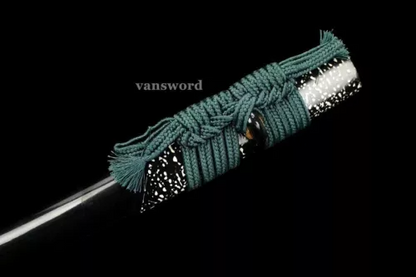 Folded Steel Clay Tempered Hand Polishing Japanese Katana Samurai Sword Sharp.