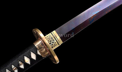 High Quality Purple Folded Steel Japanese Samurai Katana Sword Full Tang Sharp