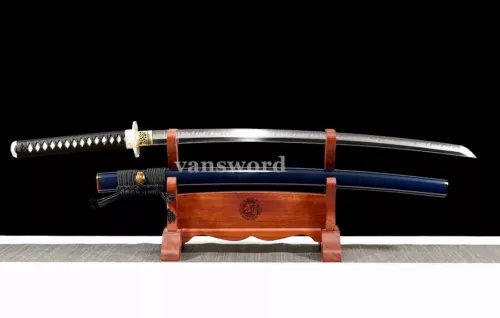 T10 Steel Clay Tempered Japanese Katana Samurai Sword Battle Ready Real Sharp .