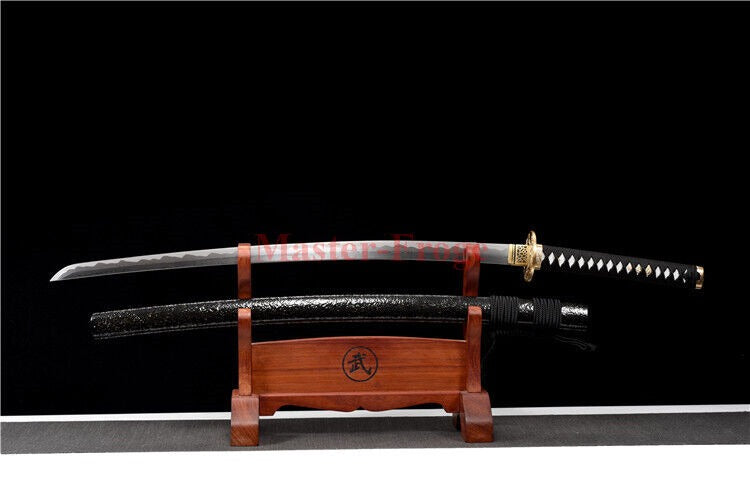 Handmade Folded Steel Japanese Samurai Katana Sword Full Tang Sharp Abrasive