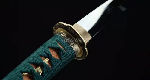 Handmade 1095 Carbon Steel Japanese Samurai Tanto Sword Full Tang Copper Tsuba.