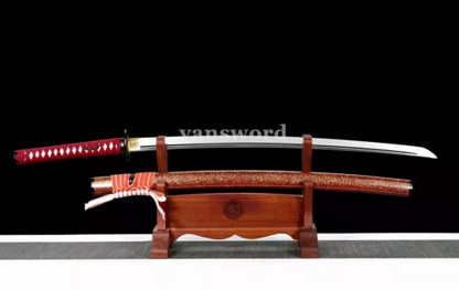 High quality Clay tempered Samrurai Carbon steel Japanese Katana Sword sharp.