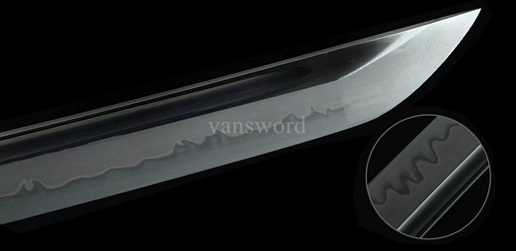 Handmade T10 Clay Tempered Japanese Katana Samurai Sword With White Scabbar.