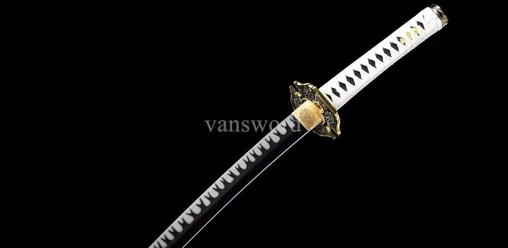 1095 High Carbon Steel Black Blade Japanese Samurai Katana Sword Sharp Battle.