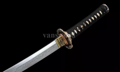 T10 steel Japanese Clay Tempered Choji Hamon Wakizashi Battle Ready Sword Sharp