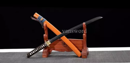 Handmade Japanese Wakizashi T10 Steel Clay Tempered Steel Samurai Sword Sharp.