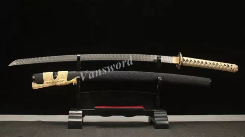 High Quality Japanese Katana Samurai Sword Twisted Folded Steel Full Tang Sharp