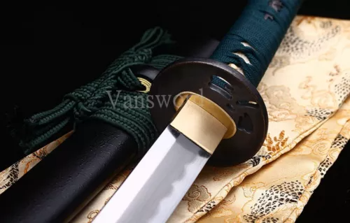 Folded Steel Clay Tempered Handmade Japanese Katana Samurai Sword Sharp Battle