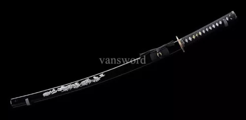 Japanese Katana Sword 1095 High Carbon Steel Real Samurai Sharp With Blue Blade.