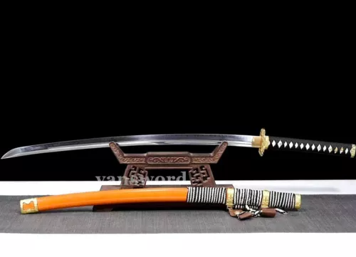 Tachi Japanese Samurai Sword T10 Carbon Steel Real Hamon Full Tang Sharp