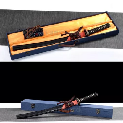 T10 steel Japanese Clay Tempered Choji Hamon Wakizashi Battle Ready Sword Sharp