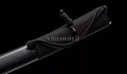 Handmade Black Damascus Folded Steel Japanese Samurai Tactical Sword Wakizashi