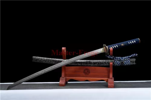 Japanese Samurai Katana Sword Clay Tempered T10 Steel Hand-abrasived Sharp