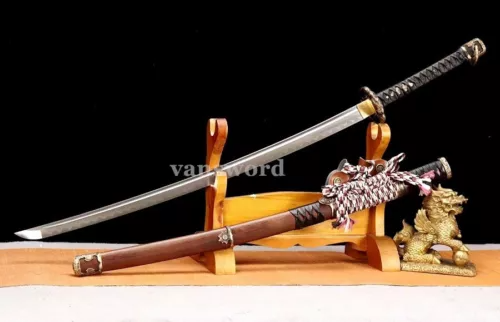 Tachi Sword Folded Steel Clay Tempered Original Japanese Samurai Sharp