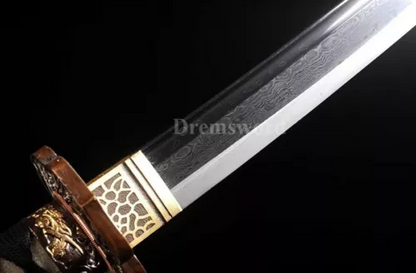 hand forged folded steel japanese samurai sword katana abrasive SUGUHA hamon