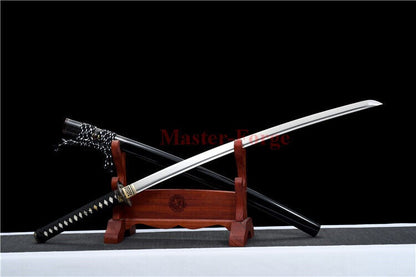 Japanese Real Sword Handmade Damascus Steel Copper Saya With OX Horn Handle