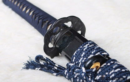 Japanese Katana Blue Blade Sword Clay Tempered T10 Steel Battle Ready Sharp New