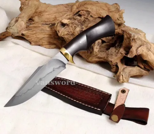 Handmade T10 Steel Clay Tempered Steel Mini Knife Hunting Sword Full Tang Sharp