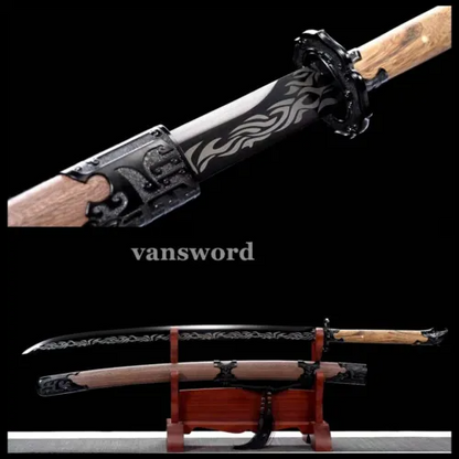 1095 High Carbon Steel Chinese Dao Sword Real Battle Ready Sharp Rosewood