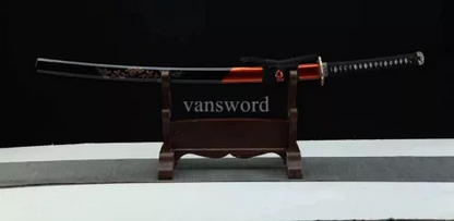 Japanese Katana Honsanmai Damascus Steel Samurai Sword With Hand-painted Saya.