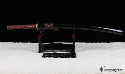 Japanese Katana Samurai Hand Forge Red Folded Steel Full Tang Blade Real Sword