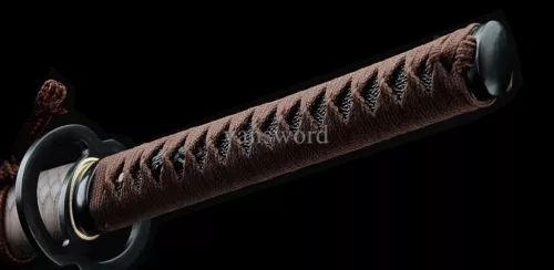 Handmade Japanese Katana Damascus Folded Steel Samurai Sword With Red Blade.