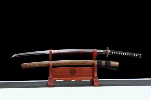 Japanese Abrasive Katana Clay Tempered Real Choji Hamon T10 Steel Sword Sharp