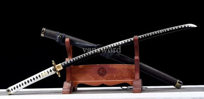 1095 High Carbon Steel Black Blade Japanese Samurai Katana Sword Sharp Battle.