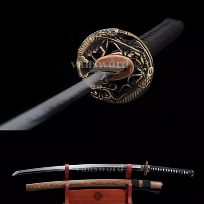 T10 Steel ClayTempered Japanese Katana Samurai Sword Full Tang Real Sharp Weapon