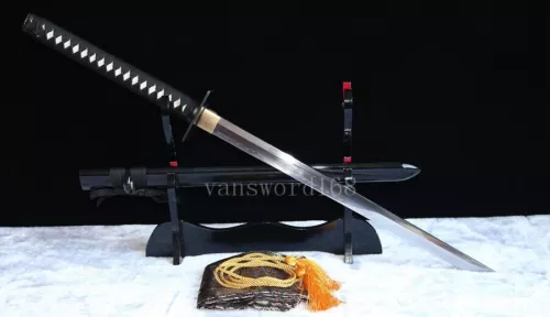 Hand Forge T10 Clay Tempered Japanese Samurai Real Hamon Ninja Sword Sharp