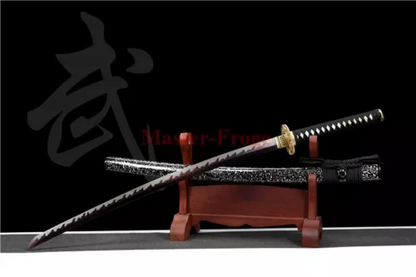 Japanese Katana Samurai Sword Blue Folded Steel Battle Ready Full Tang Sharp