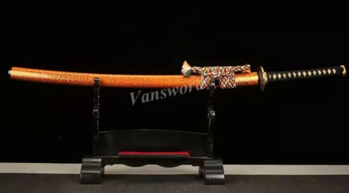 Hand Forge Folded Steel Clay Tempered Katana Japanese Samurai Polishing Sword