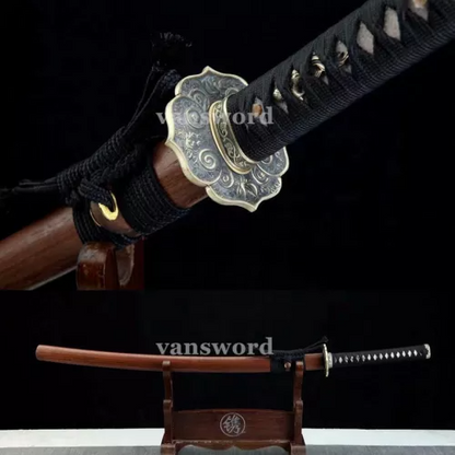 Japanese Katana Samurai Sword Rosewood Saya 1095 High Carbon Steel Sharp