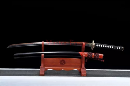 Japanese Katana Samurai Sword Clay Tempered T10 Steel Full Tang Sharp Blade