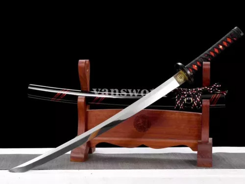 Japanese Wakizashi Sword Hand Forge Full Tang Carbon Steel Samurai Sharp Battle.